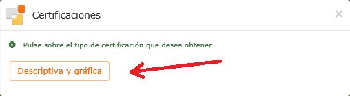 Tipo de certificación. Certificación descriptiva y gráfica.