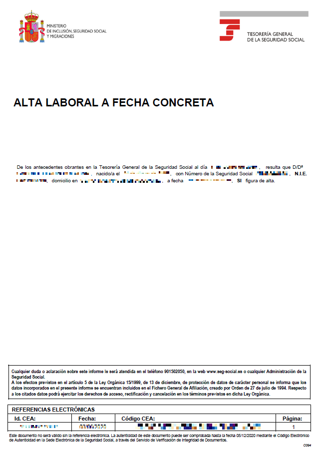 Seleccionar modo de identificación en la TGSS.