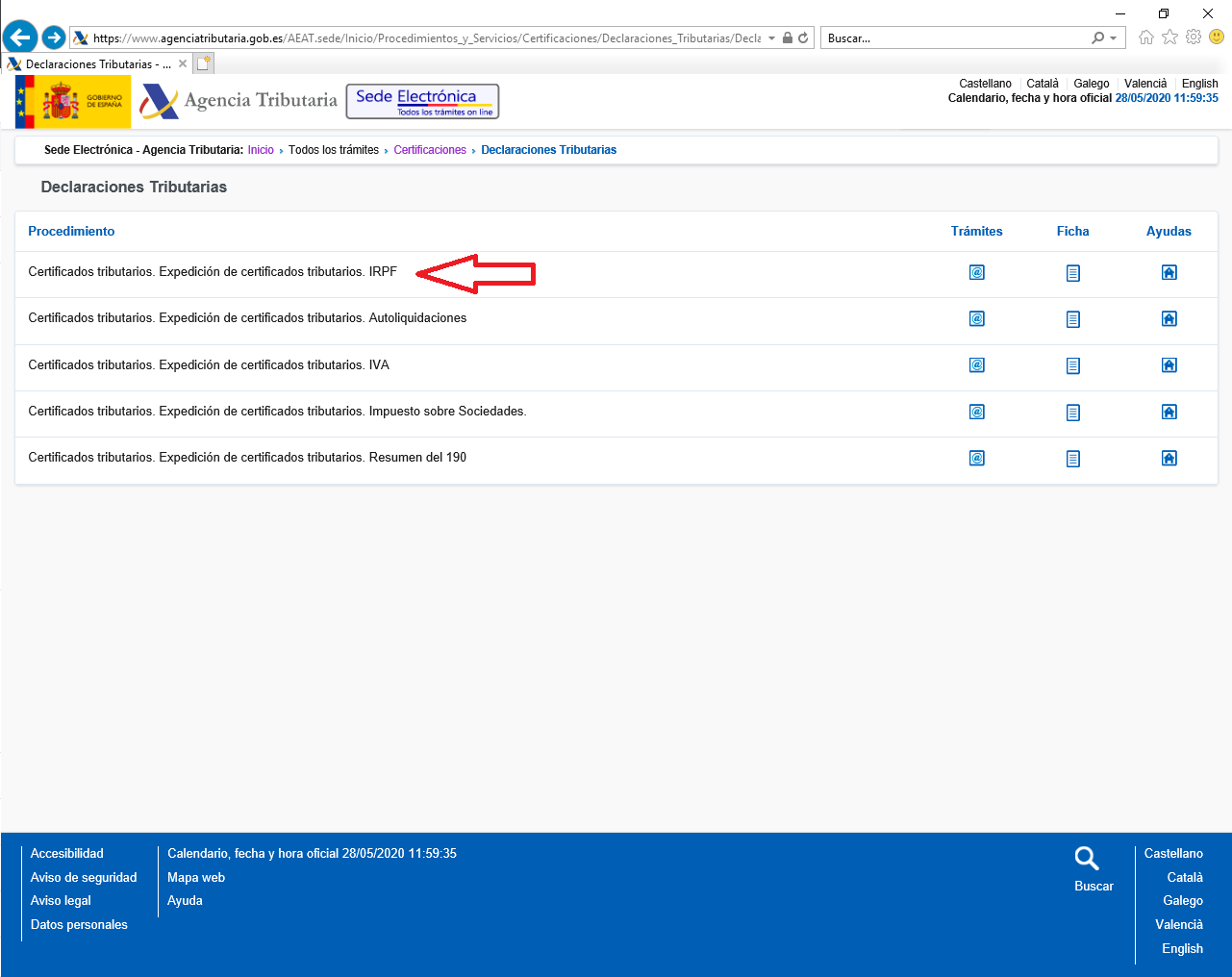 Cómo solicitar el Certificado IRPF Certificados Oficiales