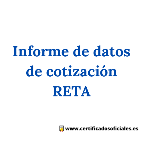 Informe de datos de cotización RETA Informe de datos de cotización RETA