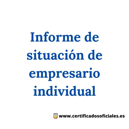 ¿Cómo solicitar un Informe de situación de empresario individual?